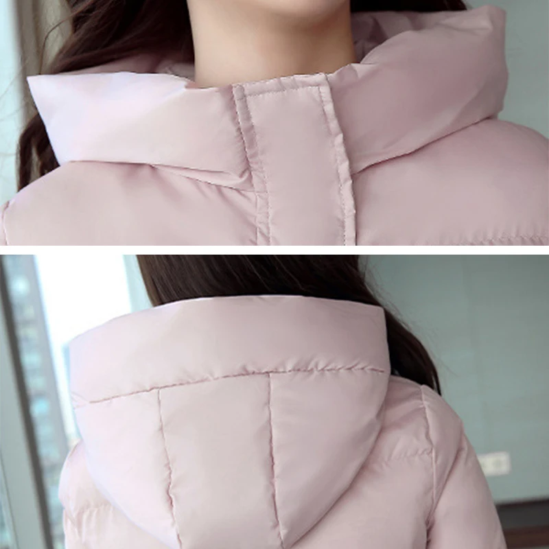 Manteau Capuchon Coton Jaqueta Plus Bas Épais Taille Vers Green army À 2018 pink Chaud Lâche Nouveau Parkas Rembourré Inverno6xl Femmes Feminina Le Vestes Long D'hiver Black Up7dwH