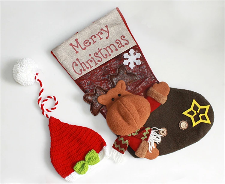 Bolsa de Dormir Boneco de Neve Bolsa de Presente do Feriado com Chapéu Natal Estocagem Kits Bebê Foto Adereços Traje Santa Rena Personagem 3d 11 foto adereços traje santa boneco de neve