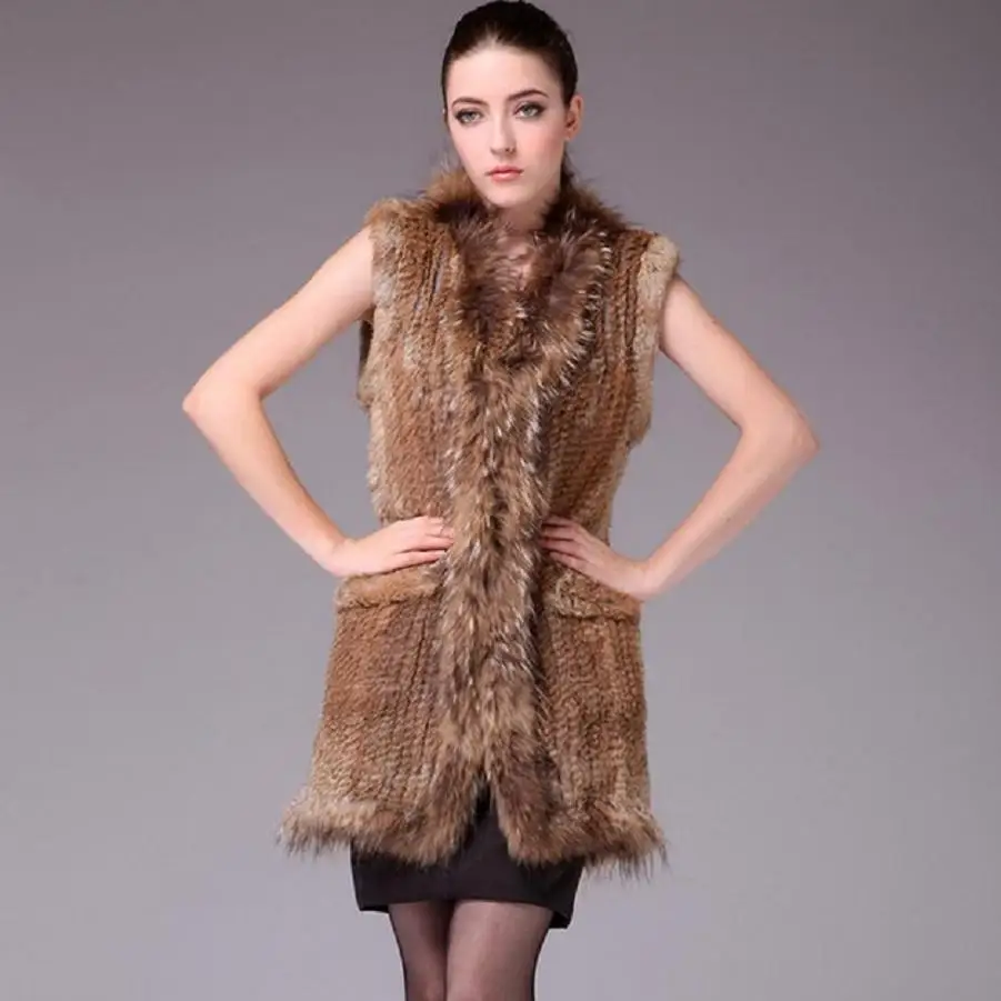 Buy Factory direct 12 color autumn and winter warm real rabbit fur vest women's