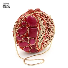 Бренд XIYUAN, винтажные женские роскошные вечерние сумки, Алмазный вечерний клатч, сумки на плечо с цепочкой, клатч с кристаллами и бисером, сумочка