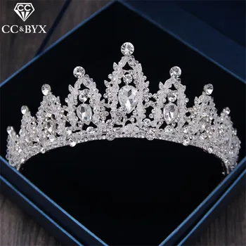 

CC tiaras and crowns hairband luxury crystal shine rhinestones wedding hair accessories for women party engagement jewelry HG043