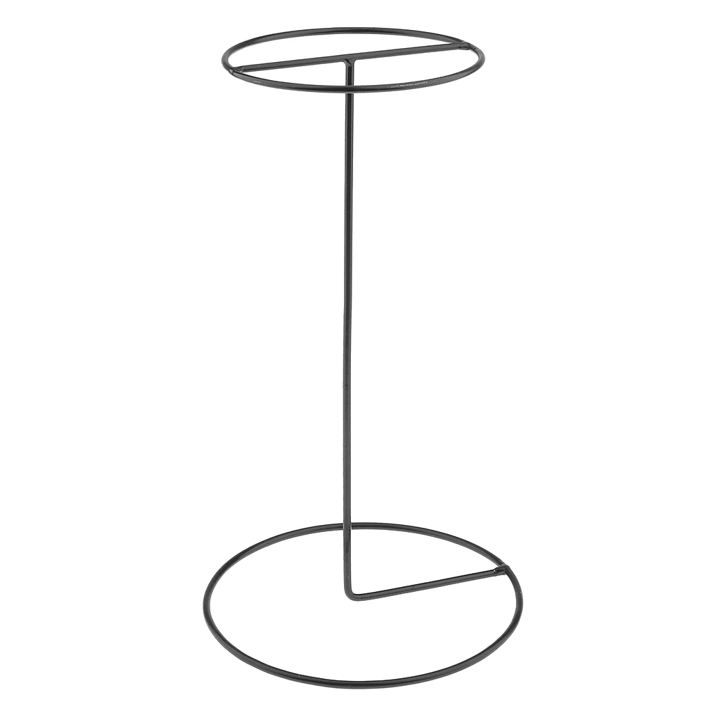  2pcs Stable Free Standing Metal Hat Display Holder Baseball Sport Cap Storage Organizer Stand Wig Dry Rack Shelf Black
