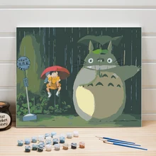 Картины маслом, сделай сам, Раскраска по номерам на льняном холсте, Мультяшные картины для детской комнаты, Настенная краска, акриловая, для спальни, искусство, Декор для дома