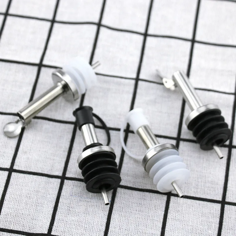 

Hot Sale Household Practical Stainless steel wine Olive Oil Pourer Dispenser Spout Glass Bottle Pourer Kitchen Accessories