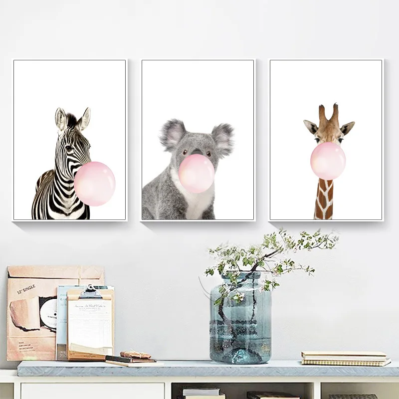 

Giraffe Zebra Animal Posters and Prints Canvas Art Painting Wall Art Nursery Decorative Picture Nordic Style Kids Decoration