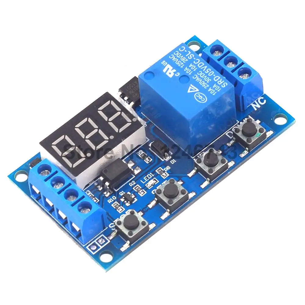 

6-30V Relay Module Switch Trigger Time Delay Circuit Timer Cycle Adjustable Micro USB 5V Digital LED