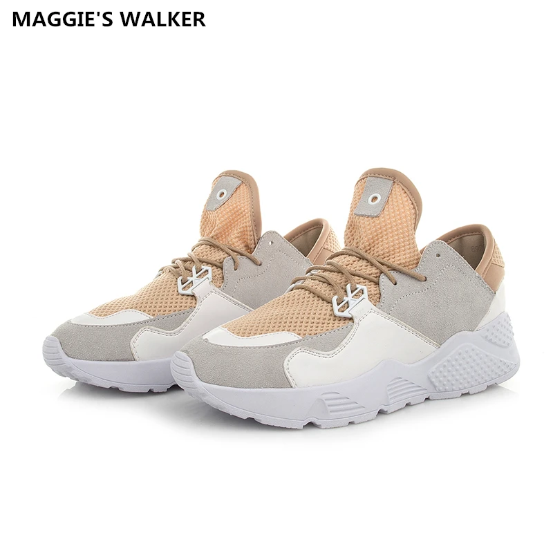 

Maggie's Walker Women Fashion Round-toe Mesh Casual Shoes Lacing Pig Skin Mesh Out-door Shoes Size 35-39