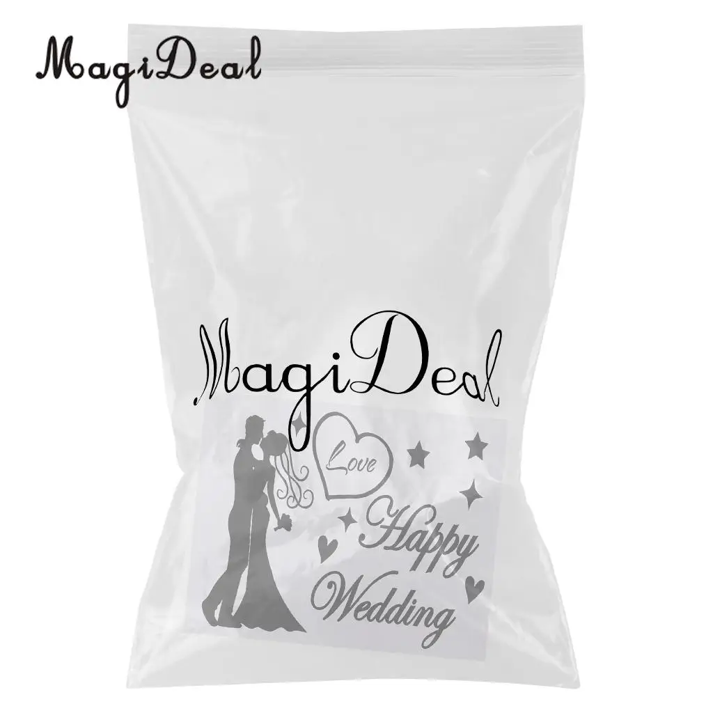 Romantic Happy Wedding Stickers Decal Jumbo Clear Bobo Balloons DIY Decorations