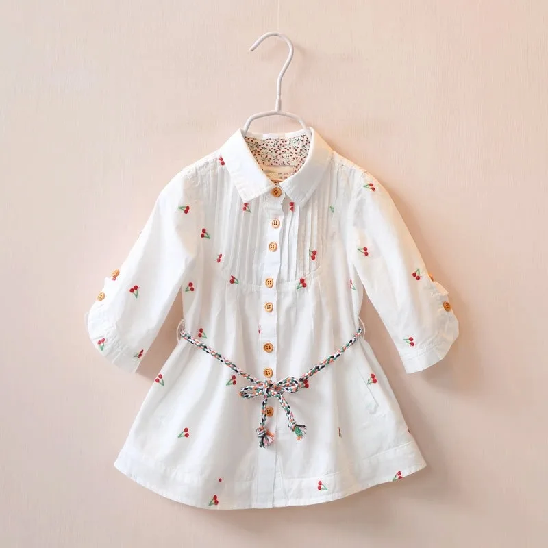 Kids 2016 Nieuwe Lente Kinderen Blauw Roze Borduurwerk Meisjes Katoen Kraagvorm Shirt Bloemenmeisje Blouses Baby Top Kleding Girls Blouse Down Girls Blouseblouse Baby Aliexpress