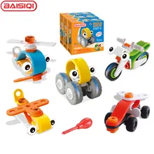 BAISIQI 2017 New Design Flexible Building blocks Soft Assembly tool toy for boy Kids DIY Montessori Learning Educational toys