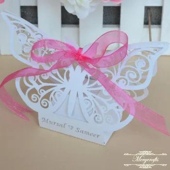 

Butterfly baby shower laser cut paper gift wedding favor boxes