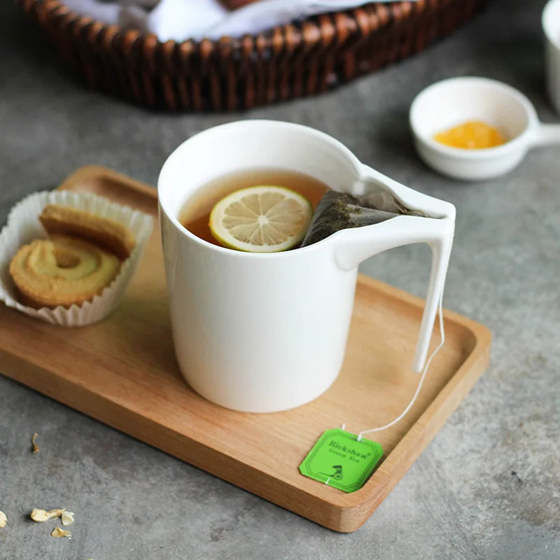 New Design Creative Mug 330ml Ceramic Cups with Tea Bag Holder Special Slotted Cup Tea Bag