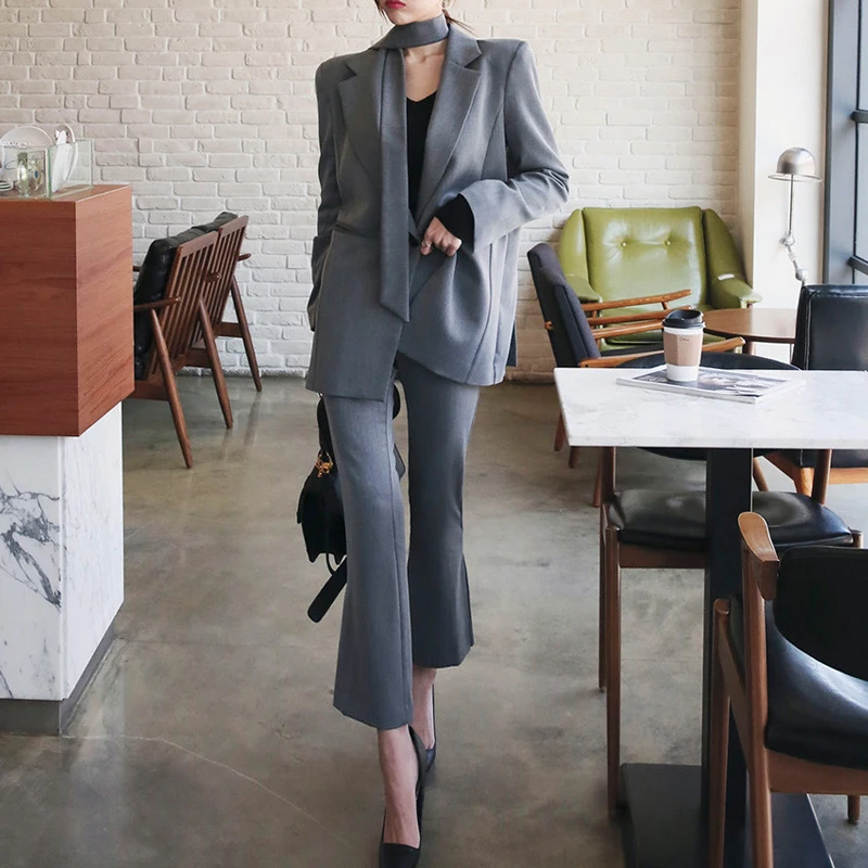 

New Korean casual thin small suit jacket nine pants suit two sets of two sets of women