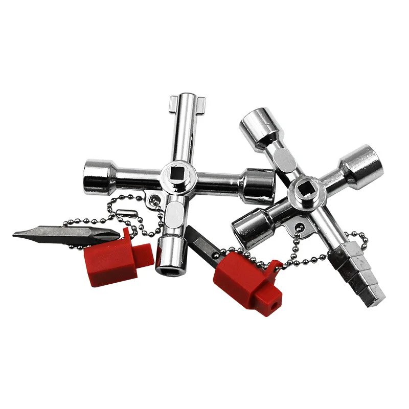 

Multi-function Universal Square Triangle Key Wrench Valve Electric Meter Cabinet Elevator Door Cross Ratchet Switch Wrench