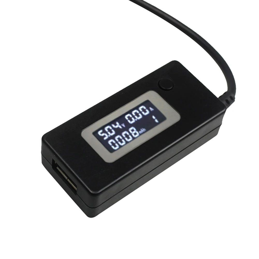 Черный цифровой мини тестер тока Micro USB LCD + разрядный резистор 2A/1A с