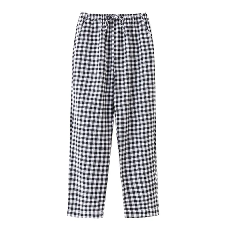 

Women 's sleep pants Cotton flannel home pants trousers Plaid Sleep pants Women Sleep Bottoms