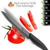 Ceramic Knife Set 3 4 5 6 inch kitchen knives Set Zirconia White Blade Black Chef Utility Slicing Paring Fruit Vegetables Cutter ► Photo 3/6