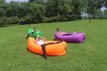 European Style Regional Style and Fabric Material inflatable air bean bag , orange self inflated instanly sofa beanbag