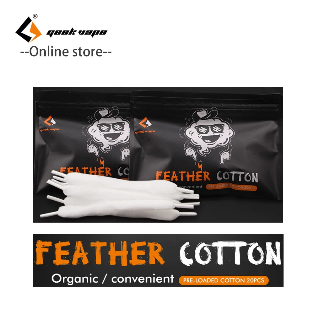 Оригинальный Geekvape 1 шт. аксессуары для вейпа из хлопка с перьями органический