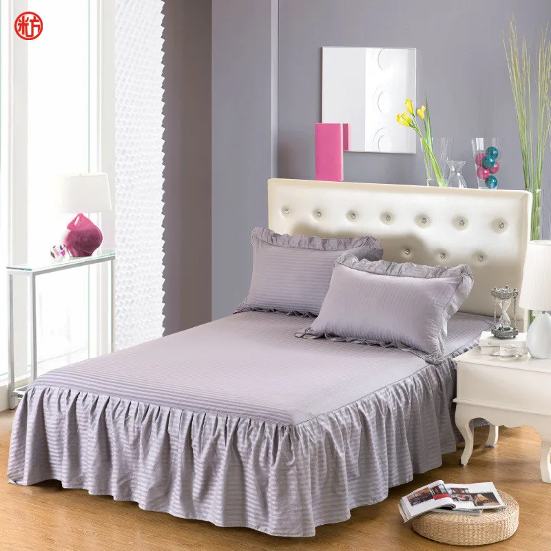 gray duantiao quanmian bed skirt