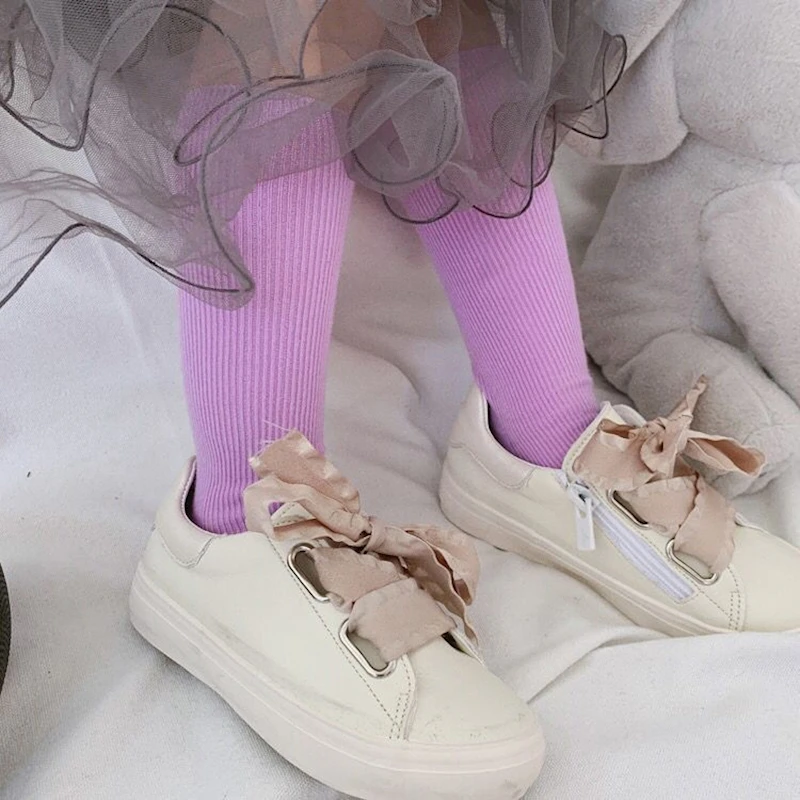 Girls' Soft Shiny Candy Color Knee-Highs Cotton Socks Supper Soft Airy Ribbed Knitted Long Tube Children Girl Student Baby Socks Girls' Soft Shiny Candy Color Knee-Highs Cotton Socks Supper Soft Airy Ribbed Knitted Long Tube Children Girl Student Baby Socks
