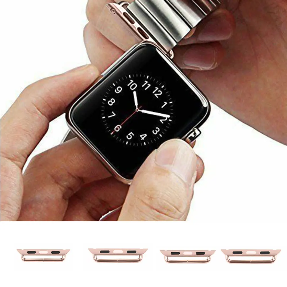 

Adapter For Apple Watch 3/4 Band Strap iwatch Connector 42mm/38mm 44mm/40mm Seamless Aluminum Wrist Linker