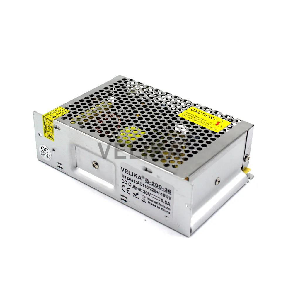 Универсальный е-байка 36В 5.5A 200 W импульсный источник питания трансформатор привода 110-220 V AC DC36V импульсивный источник питания для Светодиодные ленты светодиодный модуль xge ccтв шагового двигателя