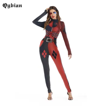 

Winter High neck slim bandage jumpsuits Clown costume long sleeve skinny sportsuit Sexy night club rompers womens jumpsuit