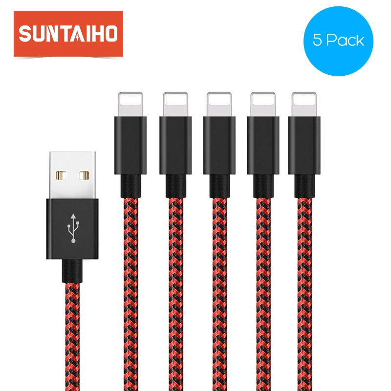 5pcs Pack USB Charger Cable for iPhone 7 8 plus X,Suntaio Fast Charger Adapter Data Wire 1m/2m Car Charger Cable for iPhone 6 5 5pcs Pack USB Charger Cable for iPhone 7 8 plus X,Suntaio Fast Charger Adapter Data Wire 1m/2m Car Charger Cable for iPhone 6 5