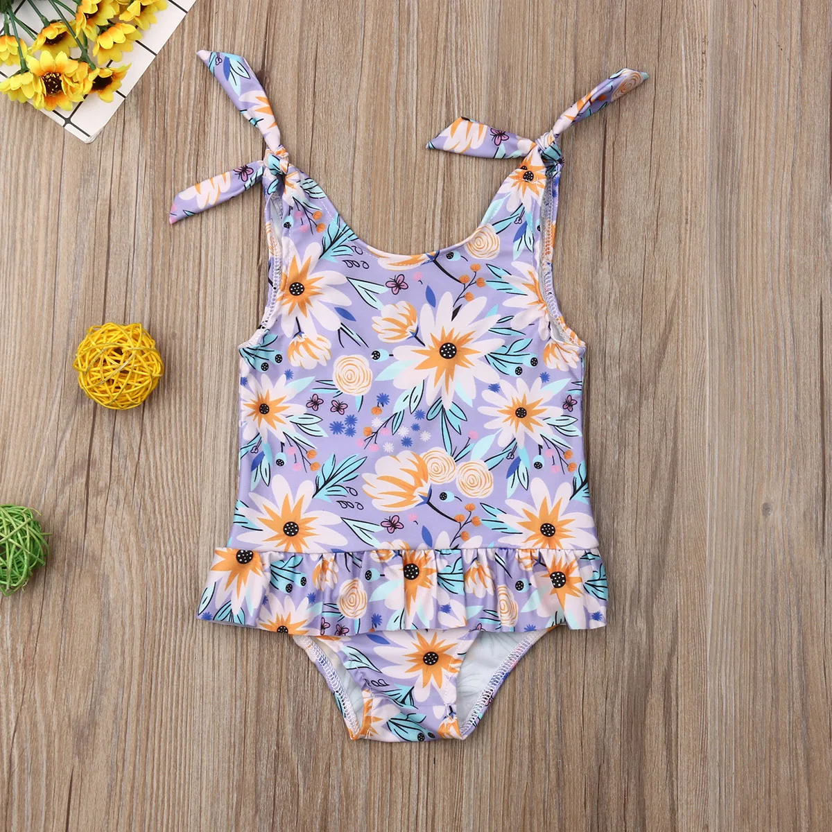 

Emmababy Summer Newborn Baby Girl Clothes Flower Print Ruffle Strap Swimwear Swimsuit Bathing Suit One-Piece Bikini
