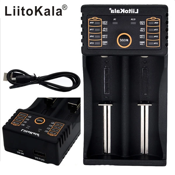 

LiitoKala Original USB Intelligent Battery Charger Power Bank Function for Ni-MH Lithium for 26650 18350 14500 18650 Battery