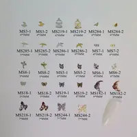 Approx. 1000pcs/bag Silver/Gold Eagle Pigeon Butterfly Dragonfly non-adhesive Soft Metal Sticker Nail Art Decoration