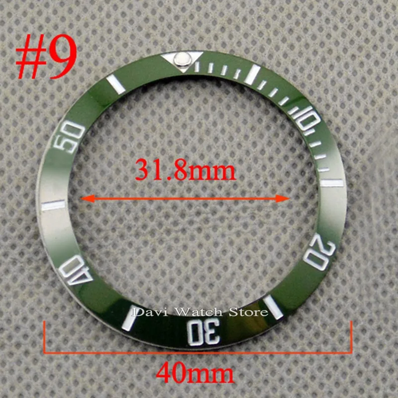 40 мм черный синий белый зеленый керамический/титановый ободок вставки для 43 мм submariner автоматические мужские часы