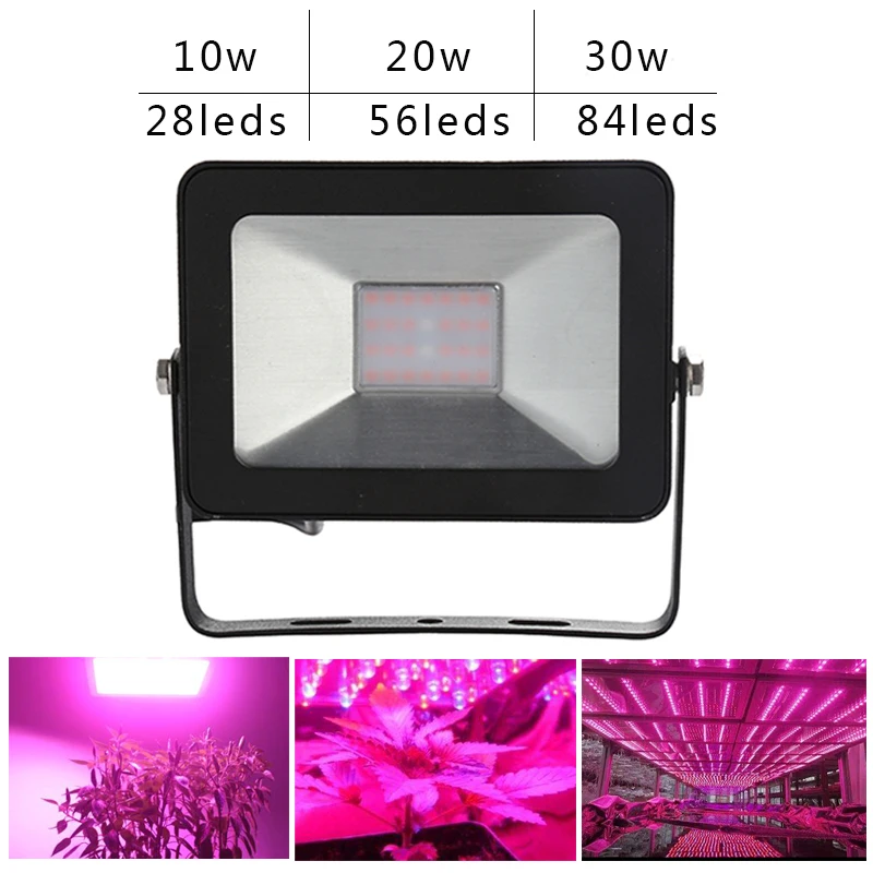 

LED Grow Light Full Spectrum Actual Power 10W/20W/30W LED Plant Grow Lamp for Indoor Outdoor Plants Veg & Flowering Stage
