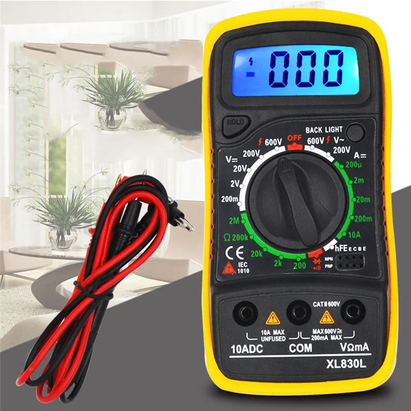 

ANENG XL830L Digital Multimeter Portable multi meter AC/DC voltage meter DC Ammeter resistance tester Blue Backlight