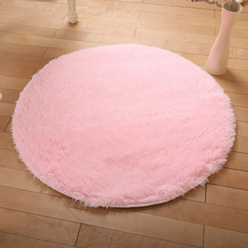 

Soft Shaggy Area Round Living Room Bedroom Floor Mat 0.3m multiple Colour