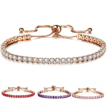 DIEZI модные роскошные свадебные браслеты на цепочке для женщин розовое золото серебро Цвет кубический цирконий браслет и браслеты ювелирные изделия
