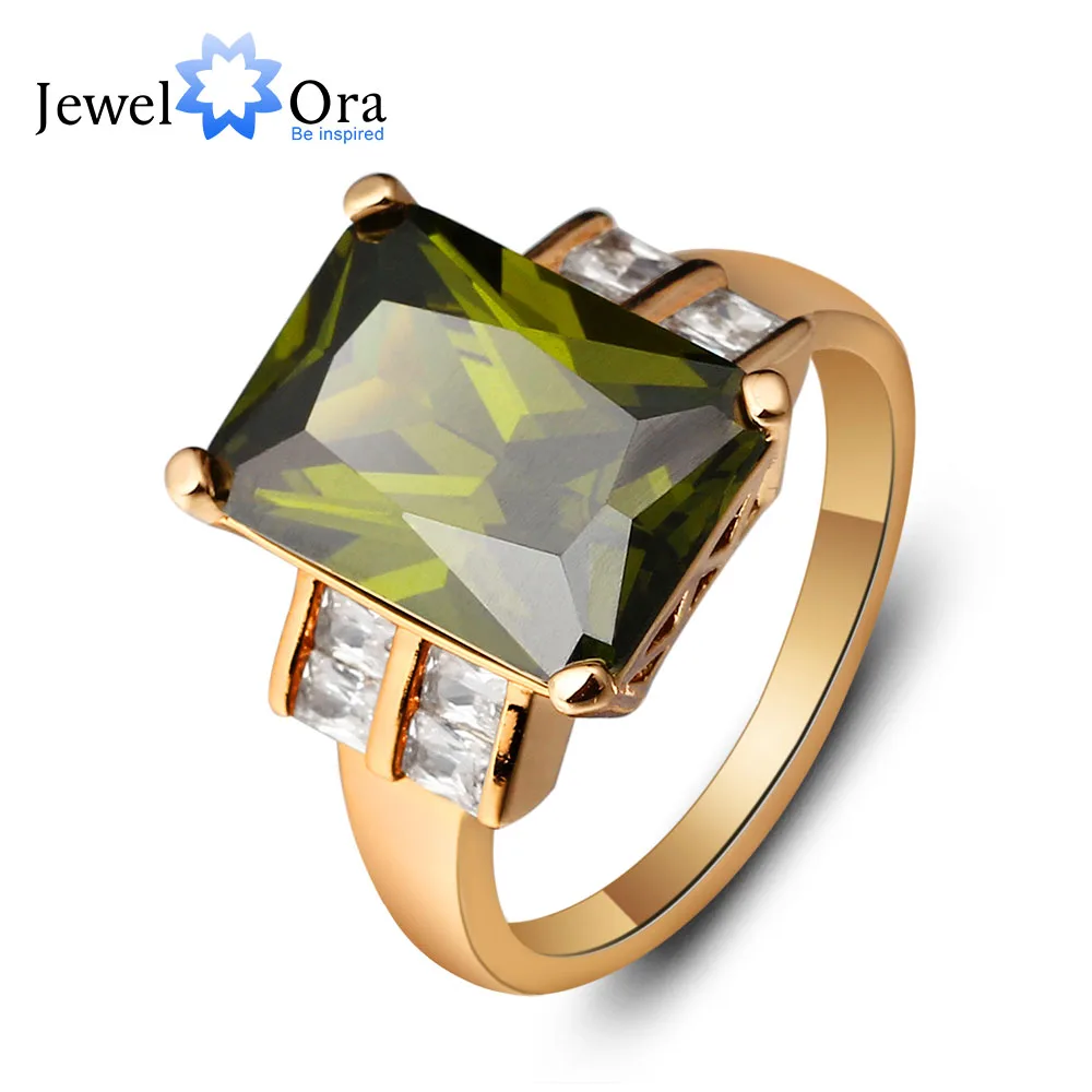 14mm Broadside Square Women Ring Trendy Accessories Gold Color Rings For Party New Jewelry (JewelOra RI101933)