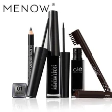 MENOW Eye Cosmetics Set Including Eyeliner Black Brown Eyebrow Pencil Lasting For Up To 24hours