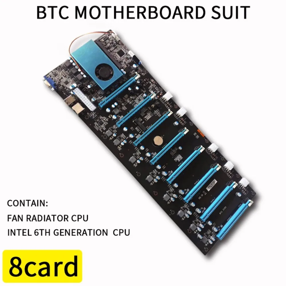 

BTC IC6S Mining Motherboard 8 Graphics Cards Slots DDR4 VGA USB2.0 SATA3.0 1000Mbps LAN Mainboard Support SDD Wifi Jul 23
