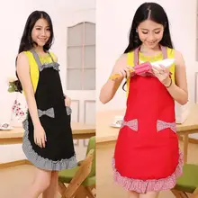 Новое поступление года принцесса лук Canvas фартук Home Кухня Ресторан нагрудник с карманом подвиг tablier кухни