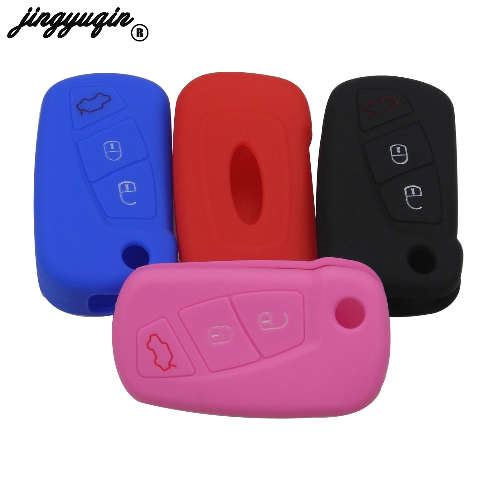 

jingyuqin 3 Button Silicone Car key Case Remote Folding Flip Fob Protect Cover For Ford KA Holder Shell