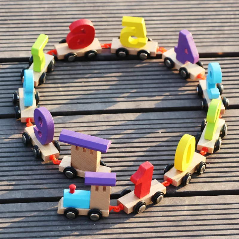 Los niños de madera Matemáticas Digital número tren bebé juguetes Brinquedos Educativos 1 Unidades 12 piezas Los niños de madera Matemáticas Digital número tren bebé juguetes Brinquedos Educativos 1 Unidades 12 piezas