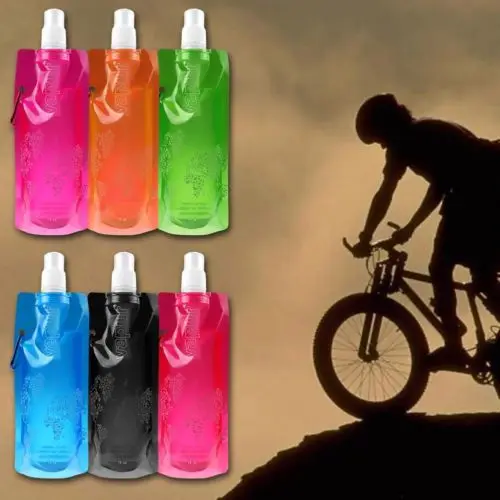 

1x New Design Portable Folding Outdoor Water Bladder Plastic Collapsible Travel Environmental Folding Squeze Bag