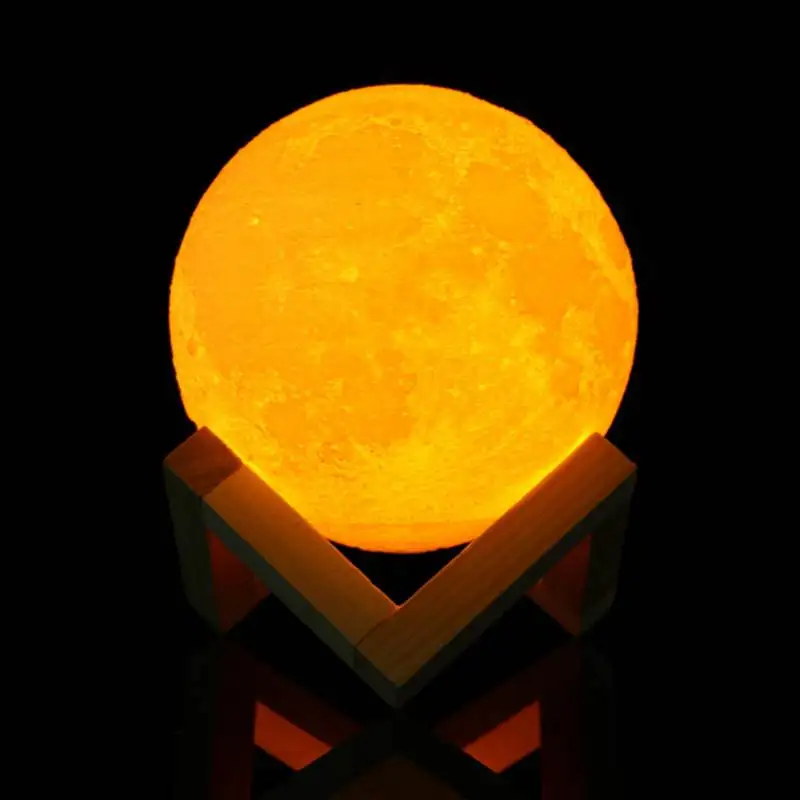 

2 Color Change 12/15cm Rechargeable 3D USB LED Moonlight Night Light Touch Switch Bedroom Desk Lamp Christmas Home Decor DC3.7V