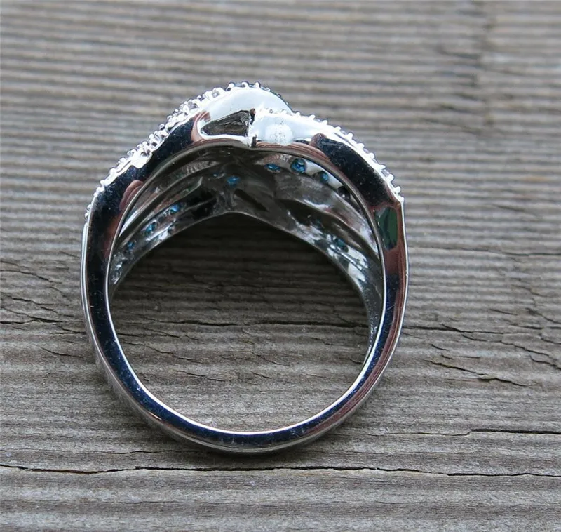 CC Гипербола кольца для женщин и мужчин голубой фианит Роскошные жениха обручальное кольцо Прямая поставка CC2198