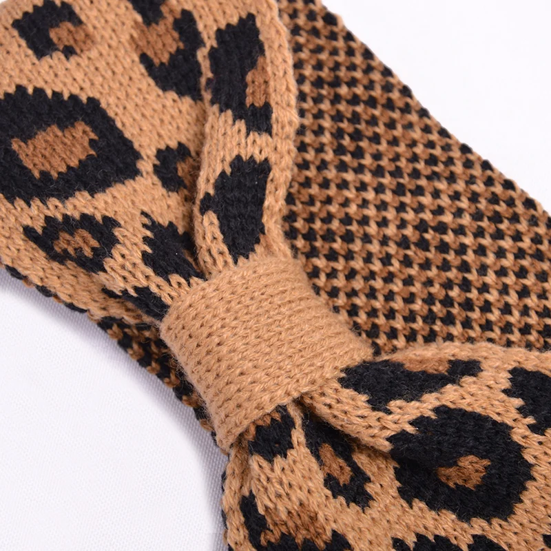 Модная леопардовая накрест повязка на голову эластичная Женская резинка для волос Женская повязка на волосы "тюрбан" эластичная скрученная повязка для волос