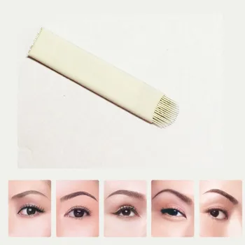 

free shipping 100PCS U shape 14 blades Tattoo supply for Permanent Makeup Needles Eyebrow Microblading Manual 14U Blades