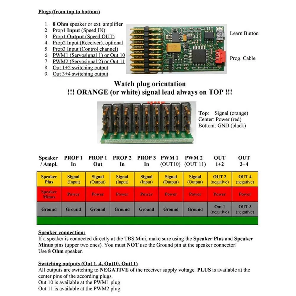 DasMikro TBS миниатюрный Программируемый Блок управления звуком и светом для RC модели автомобилей частей