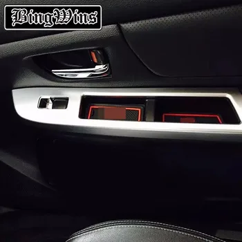 

4PCS FIT FOR 2012-2016 SUBARU XV CROSSTREK CHROME INTERIOR INNER DOOR WINDOW LIFT BUTTON SWITCH Armrest PANEL HANDLE COVER TRIM